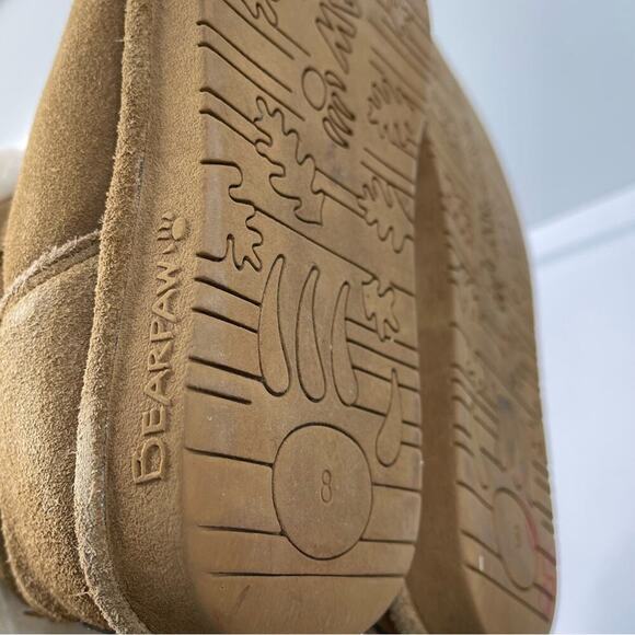 BearPaw Abby sheepskin hickory‎ short booties size 8 - Picture 4 of 6